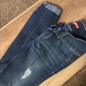 Dark high waisted jeans